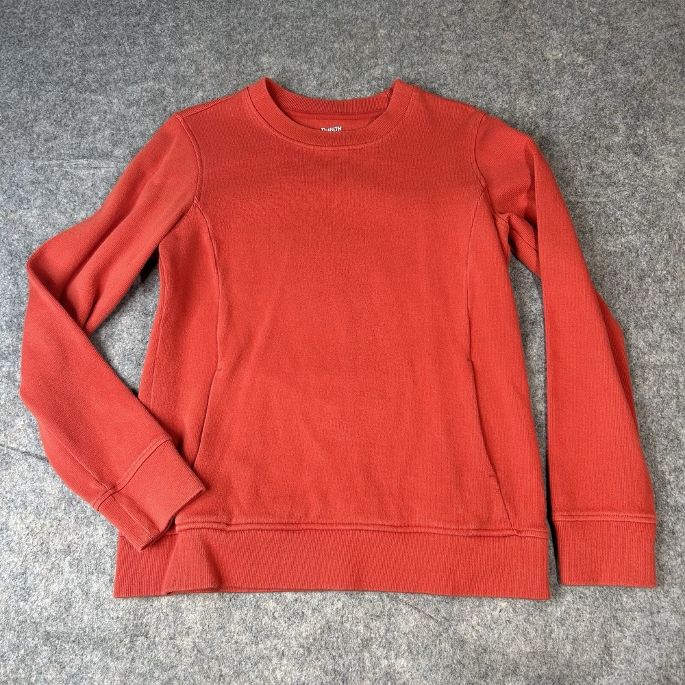 Duluth Trading Co. Rib Crewneck Sweatshirt Womens Small Pullover Outdoor Pockets